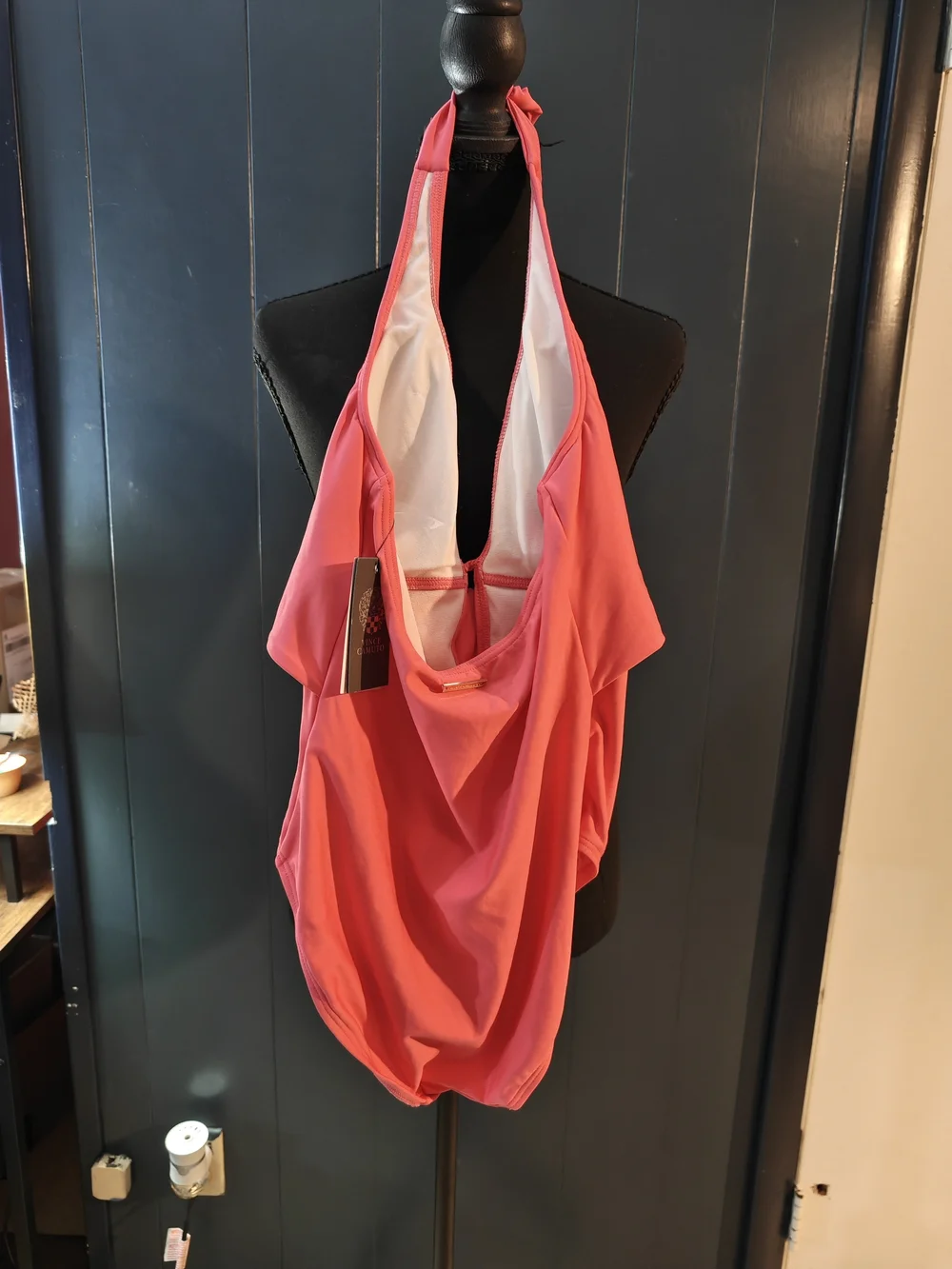 Vince Camuto  Halter One-Piece Swimsuit with Front Tie
